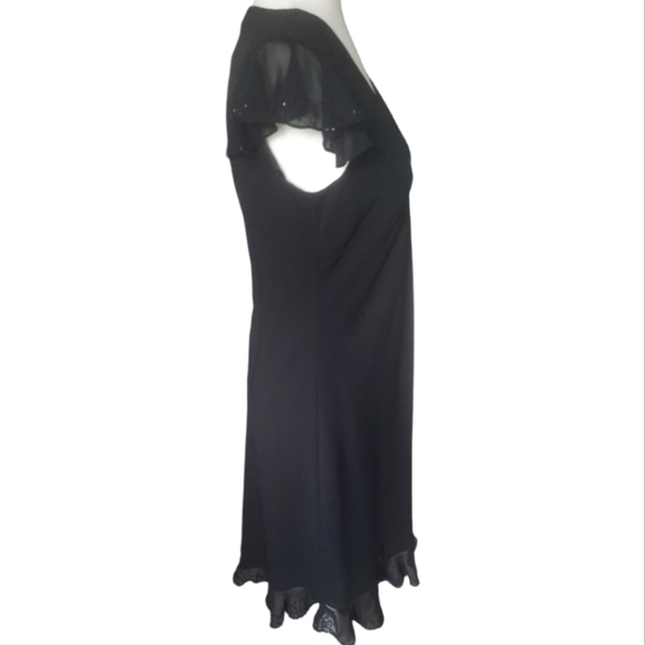 Jones Wear beaded flutter sleeve lined black dress size 6 - Picture 3 of 8